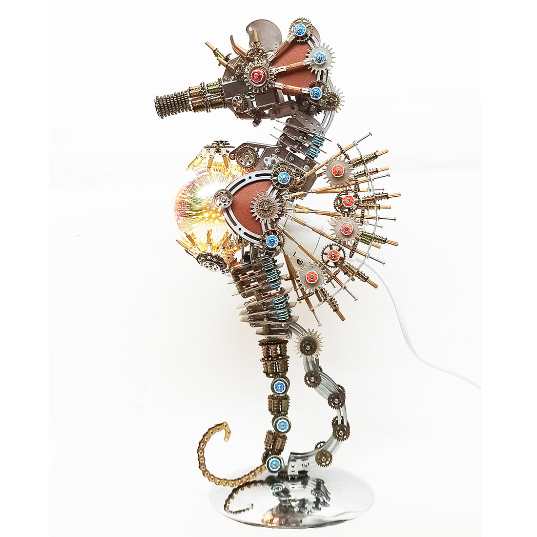 Steampunk Style Pregnant Seahorse Holding Planet  Metal Model Kits -Keep the Planet Healthy