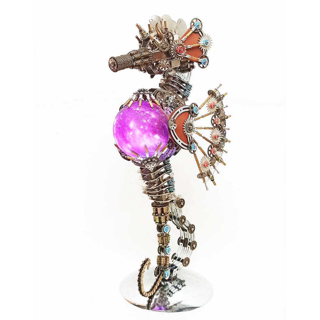 Steampunk Style Pregnant Seahorse Holding Planet  Metal Model Kits -Keep the Planet Healthy