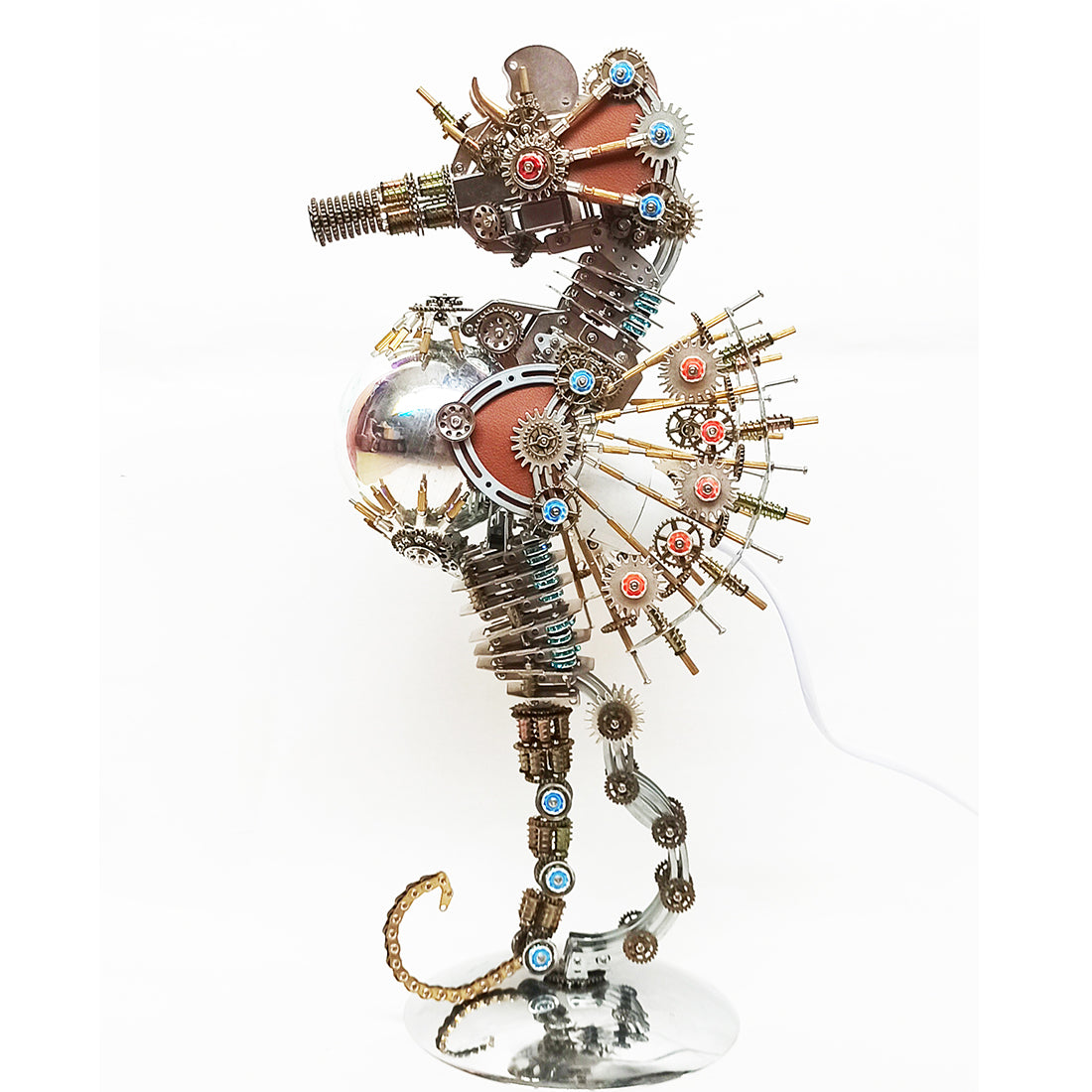 Steampunk Style Pregnant Seahorse Holding Planet  Metal Model Kits -Keep the Planet Healthy