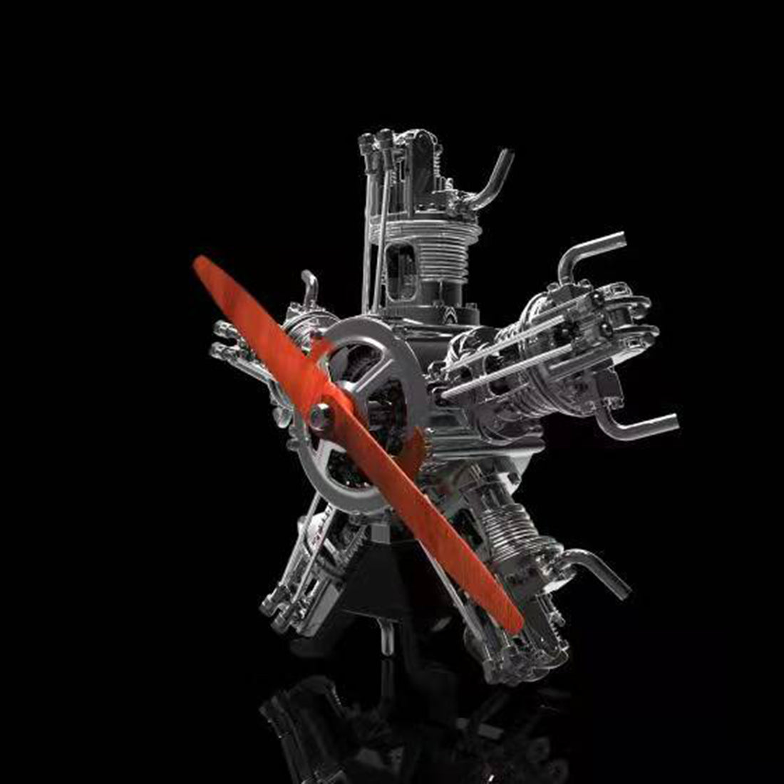 TECHING 1/6 Scale Model Metal Radial Engine Build Project 250+pcs Assembly