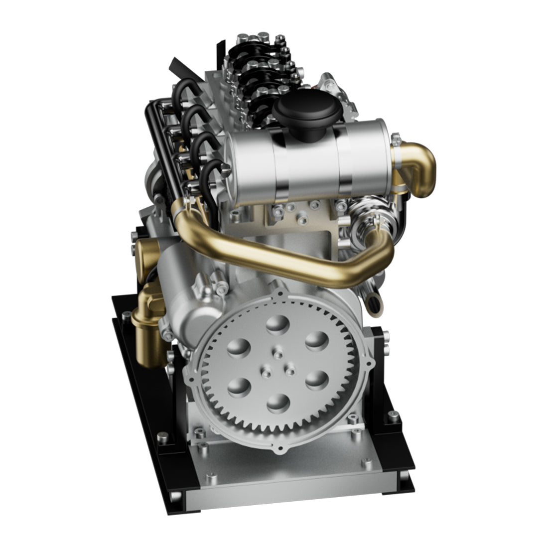 In Line Disesl Engine TECHING 300+PCS Build an OHV Inline Four-cylinder Diesel Engine Model