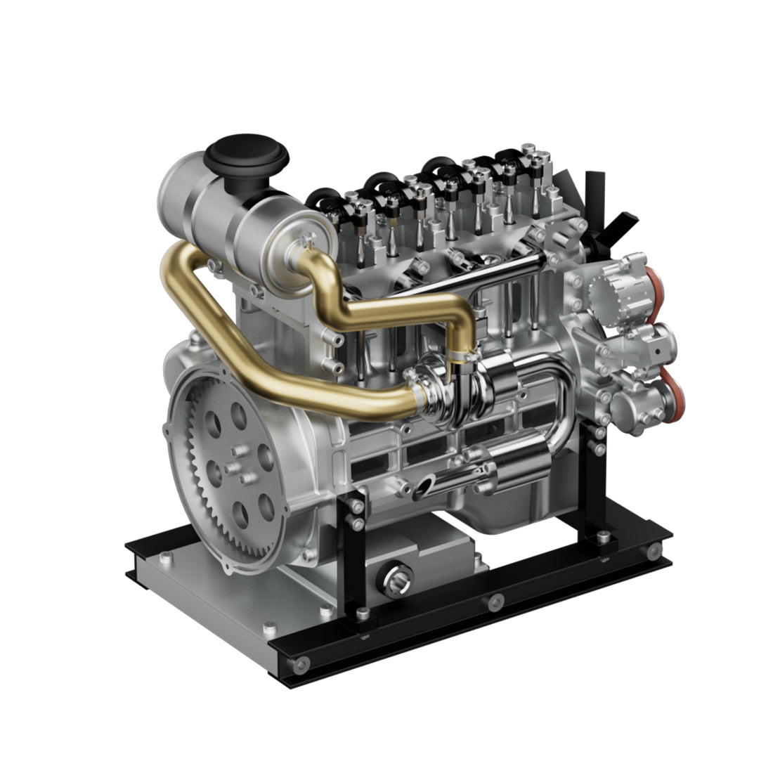 In Line Disesl Engine TECHING 300+PCS Build an OHV Inline Four-cylinder Diesel Engine Model