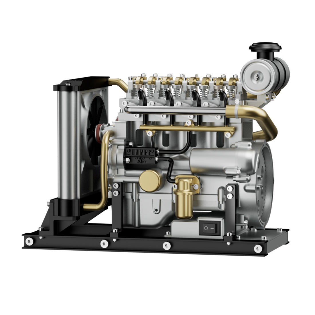 In Line Disesl Engine TECHING 300+PCS Build an OHV Inline Four-cylinder Diesel Engine Model