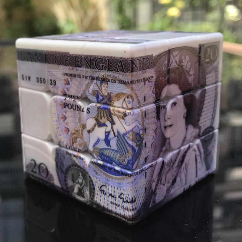 UV Print £20 British Pound Queen Cube 3x3