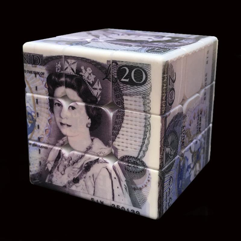 UV Print £20 British Pound Queen Cube 3x3