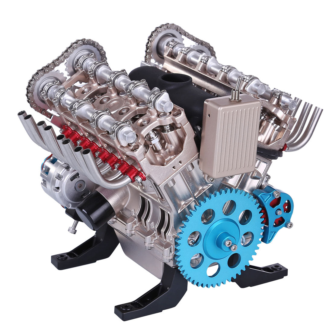 V8 Engine TECHING 3D Metal Mechanical Engine Model Science Experiment Boys Toy 500+Pcs