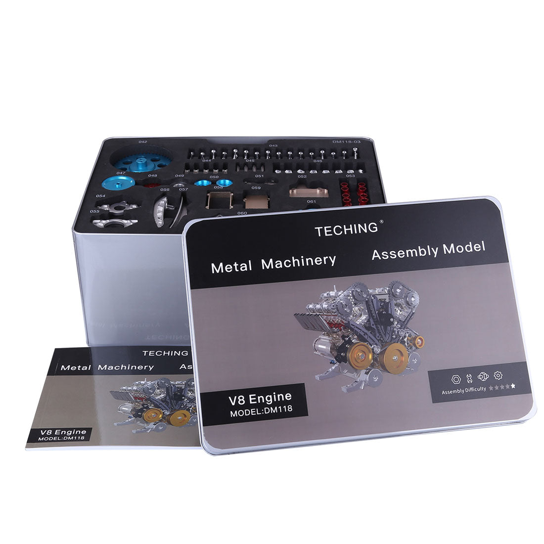 V8 Engine TECHING 3D Metal Mechanical Engine Model Science Experiment Boys Toy 500+Pcs