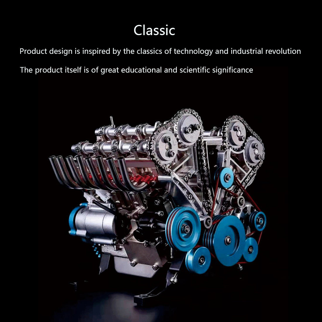 V8 Engine TECHING 3D Metal Mechanical Engine Model Science Experiment