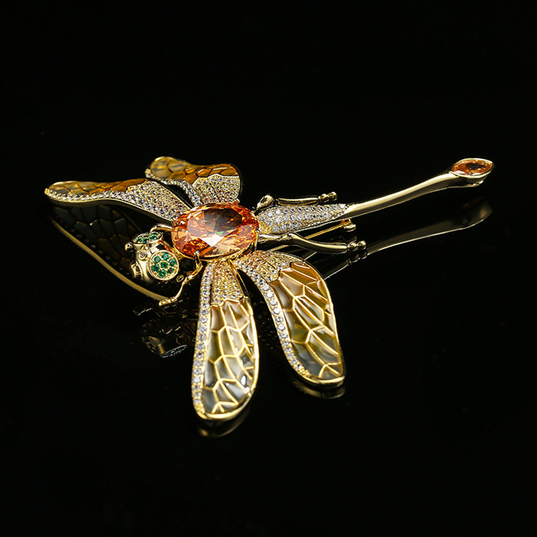 Vintage Gold Plating Spider Dragonfly Brooch