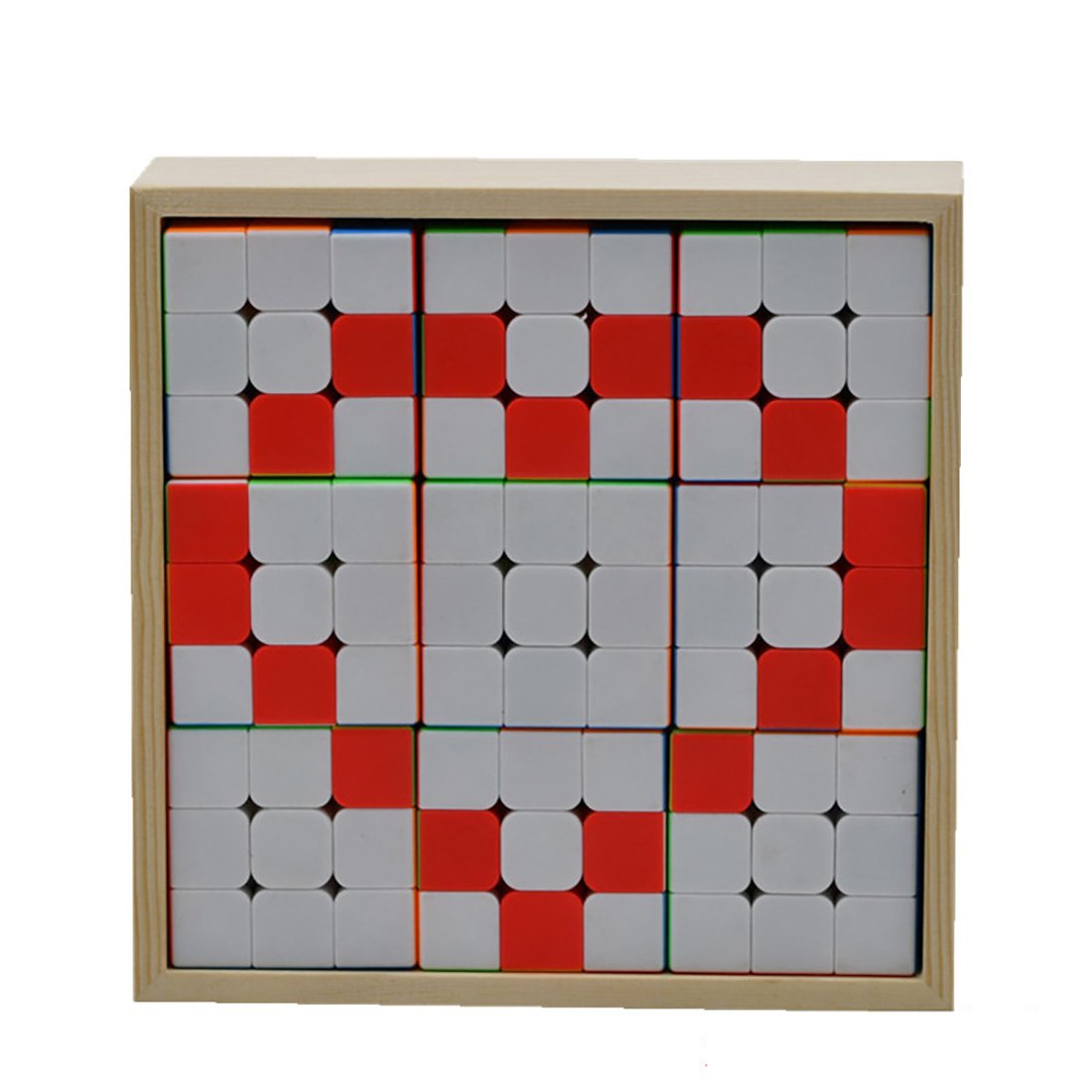 Wooden 9pcs 3x3 Cube Pattern Storage Box